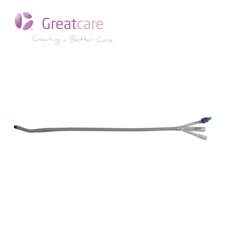 Triple-Lumen Silicone Foley-katheter met mercier tip